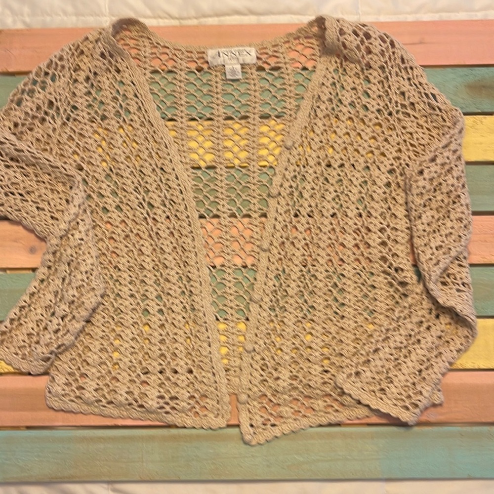 Light tan, lightweight cardigan